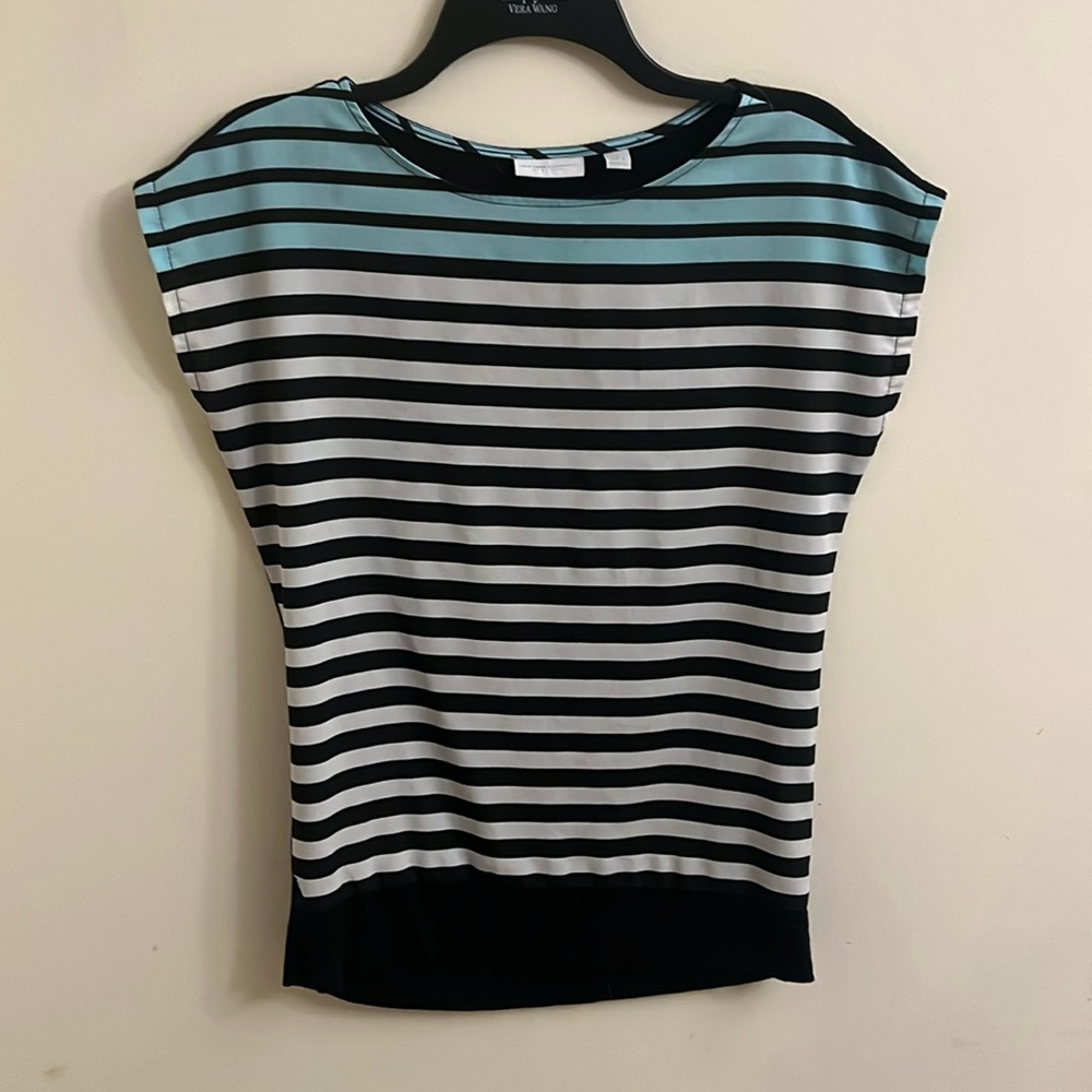New York and Company striped stretch blouse
